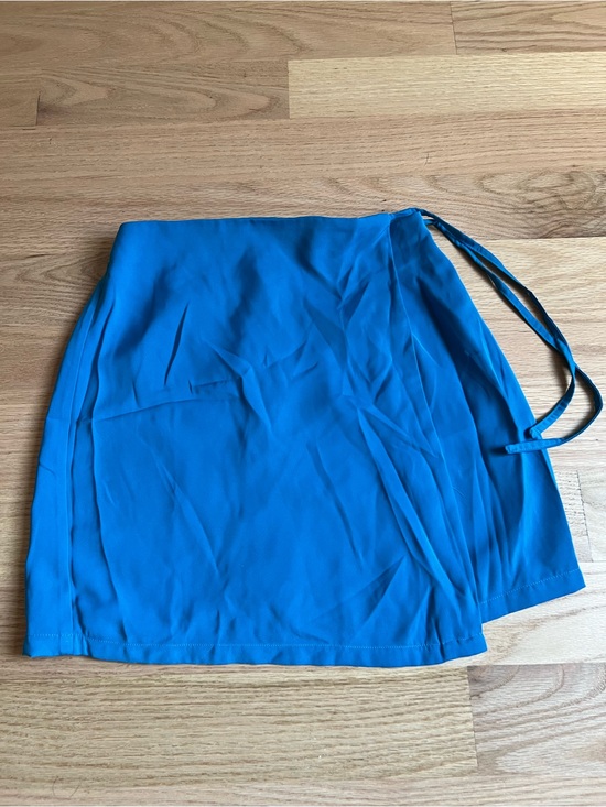 superdown Dresses & Skirts - superdown Turquoise Wrap Mini Skirt